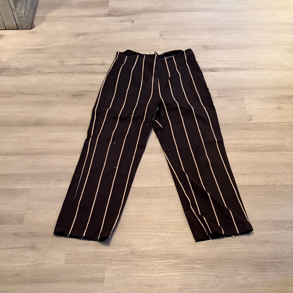 Reformation Black with beige stripes Cropped Pants